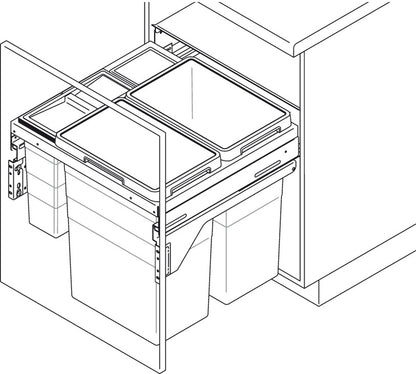 Hafele Top Mount Triple Waste Bin Pull Out, Hailo Euro Cargo 60