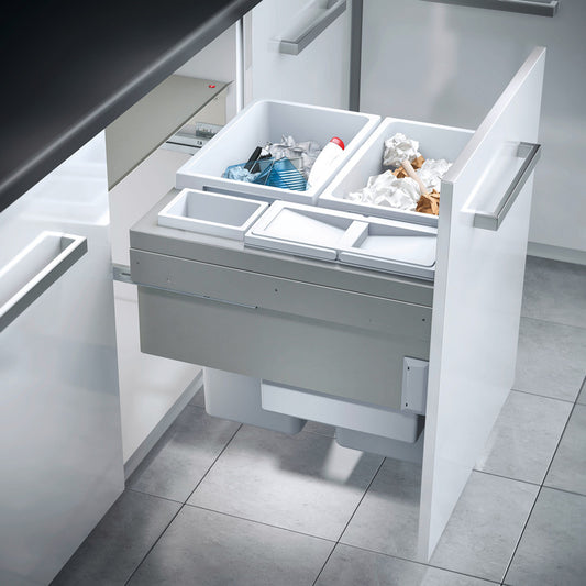 Hafele Top Mount Triple Waste Bin Pull Out, Hailo Euro Cargo 60