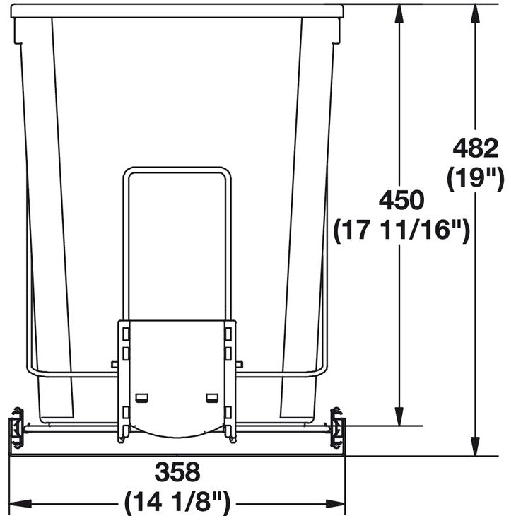 Hafele Wire Waste Bin System, Double Bin with Soft Close Ball Bearing Slides