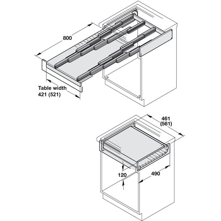 Hafele Rapid Base Pull-Out Table Slide - Pro Cabinet Supply
