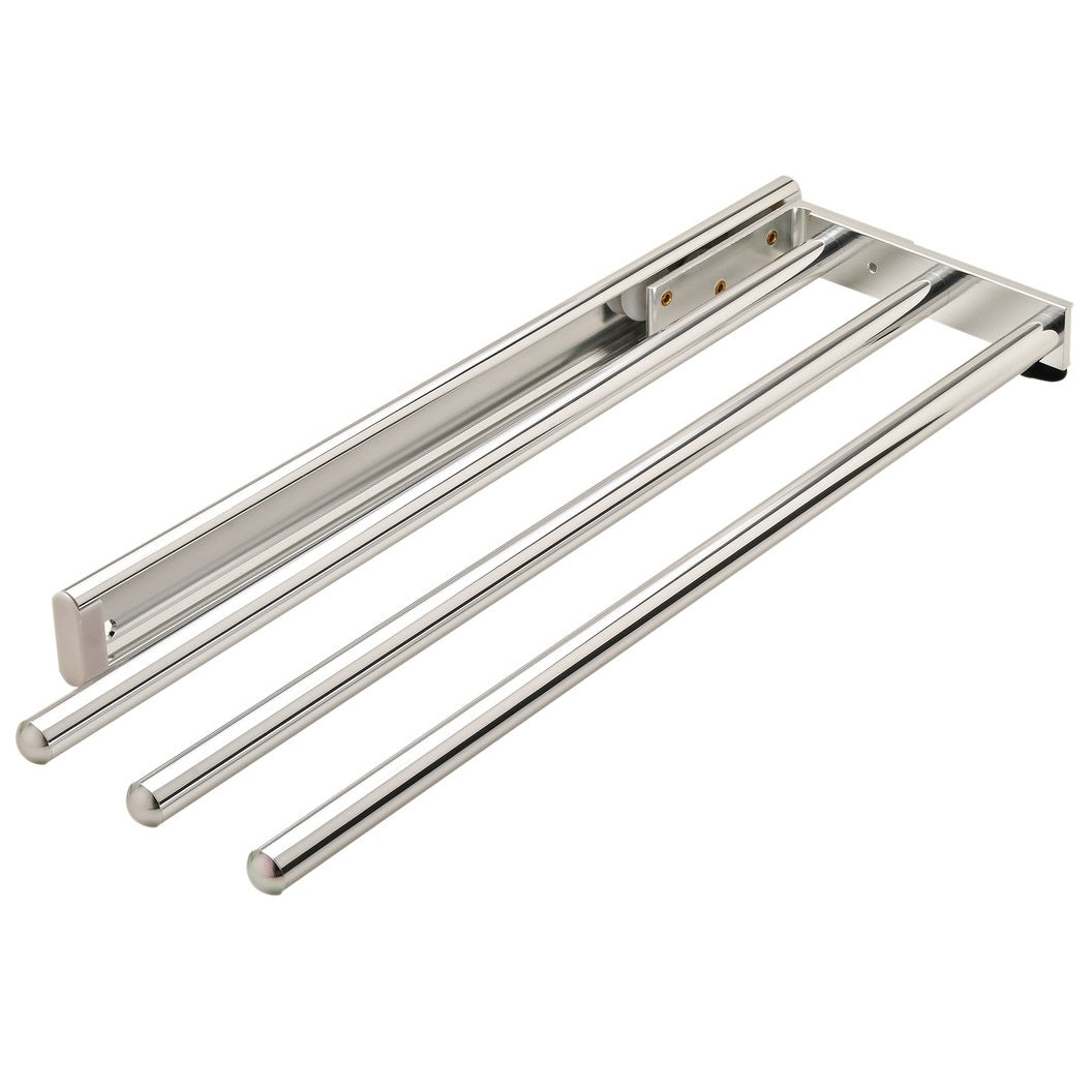Hafele 2 or 3 Towel Bar Organizer Base Pull-Out for Kitchen or Vanity Cabinet