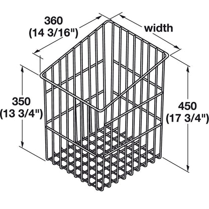 Hafele Slanted, White Hook-On Laundry Hamper