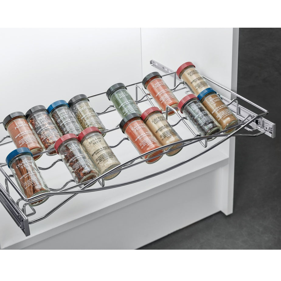 Hafele Spice Tray Base Pull-Out Full Extension Slides, for 16-22 Spices