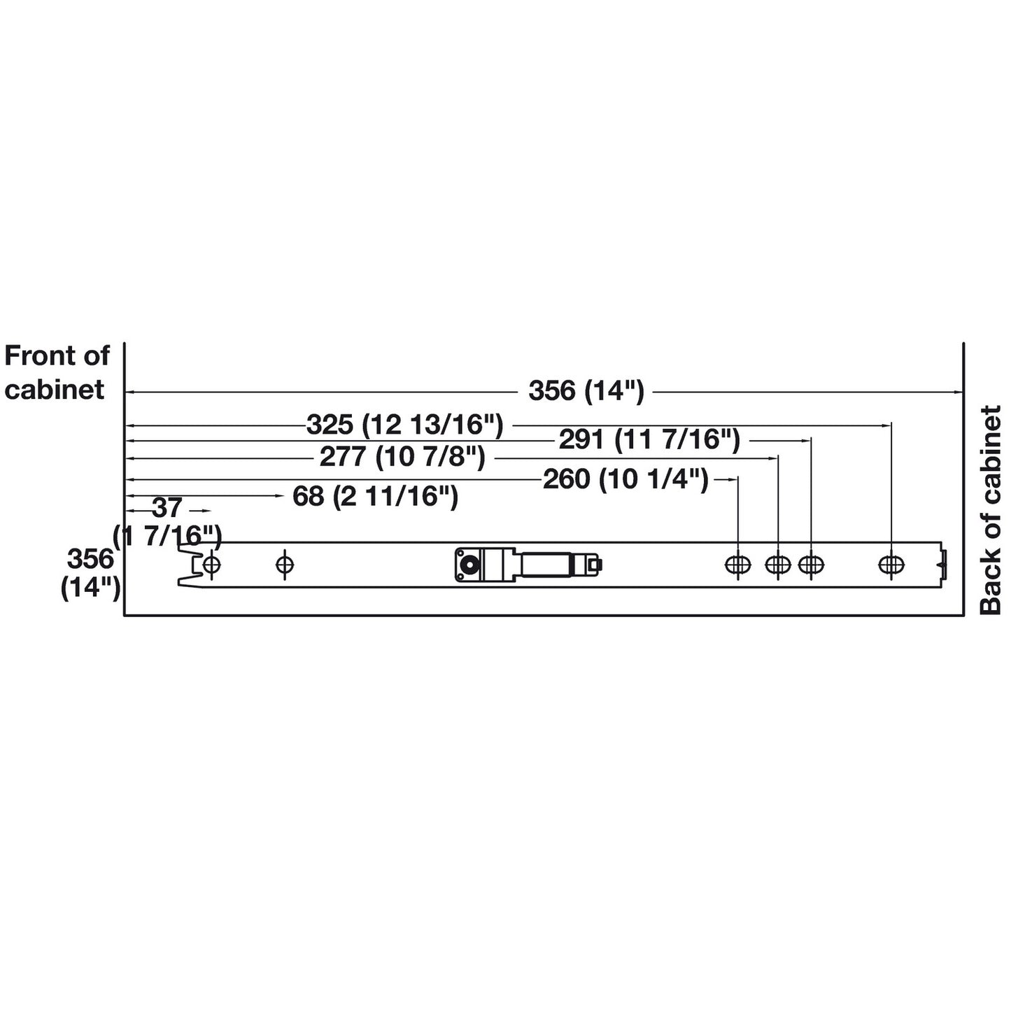 Hafele Spice Tray Base Pull-Out Full Extension Slides, for 16-22 Spices