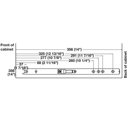 Hafele Spice Tray Base Pull-Out Full Extension Slides, for 16-22 Spices