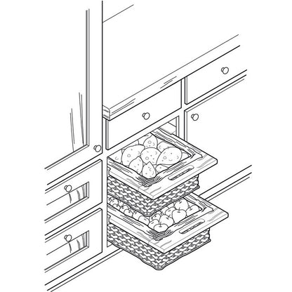Hafele Wicker Basket Drawer Base Pull-Out with Beech Frame (runners sold separately)