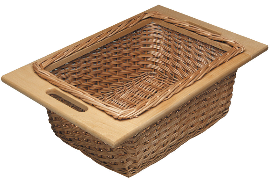 Hafele Wicker Basket Drawer Base Pull-Out with Beech Frame (runners sold separately)
