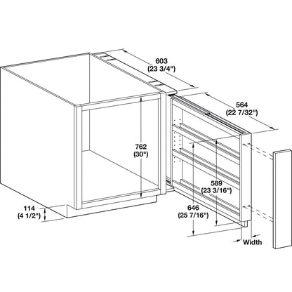 Hafele Filler Base Pull-Out Grass Elite Undermount Slides, Soft Close