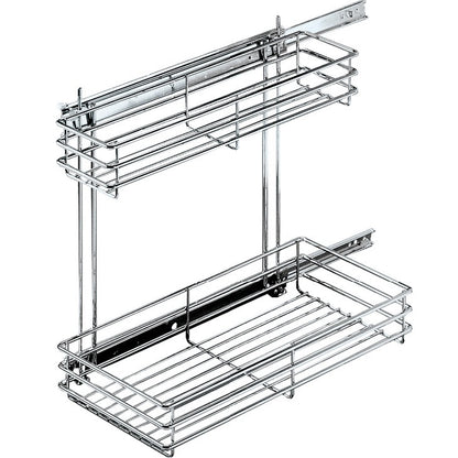 Hafele 2 Basket Storage, Chrome Plated Base Pull-Out Under-Sink Organizer