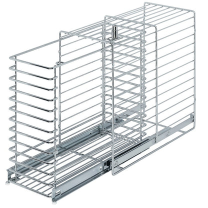 Hafele Lockable Storage Cage, Chrome Plated Base Pull-Out Under-Sink Organizer