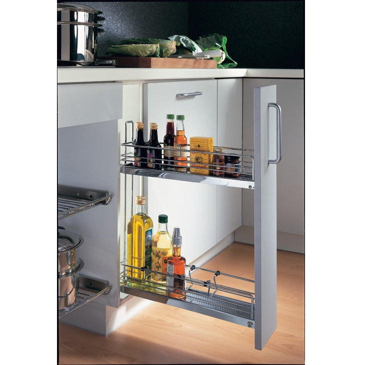 Hafele Chrome Plated 3 Tier Cabinet Organizer Base Pull-Out for Kitchen or Vanity, Soft Close