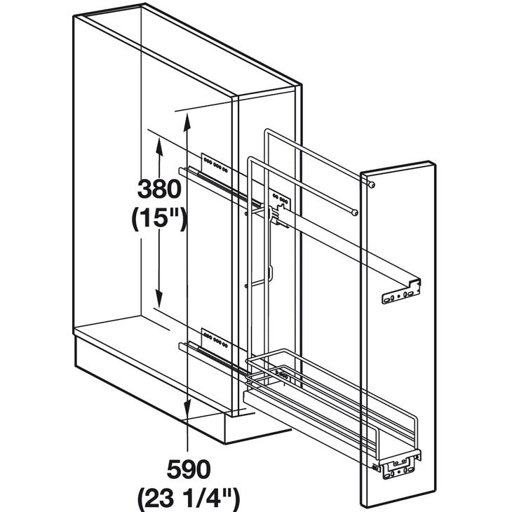 Hafele Organizer and Towel Rack Base Pull-Out Towel Organizer, Soft Close