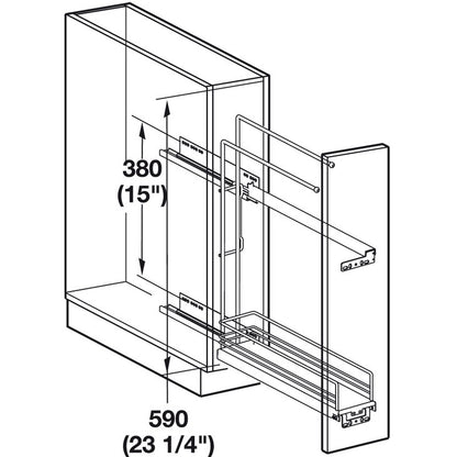 Hafele Organizer and Towel Rack Base Pull-Out Towel Organizer, Soft Close