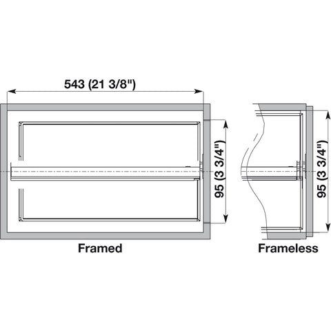 Hafele Kessebohmer Base Pull-Out II Frame Set for Overlay and Inset Doors, Soft Close