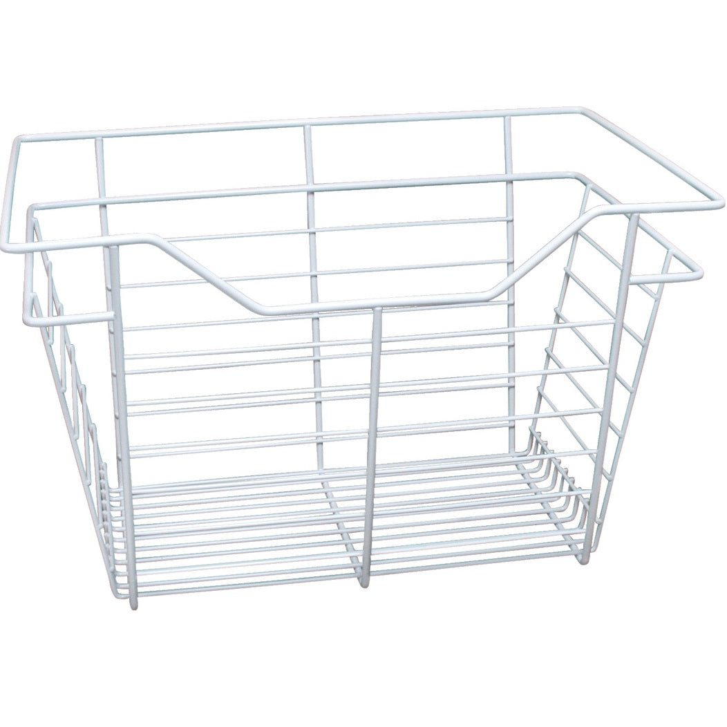 Hafele White, Powder-Coated Wire Basket for Closets