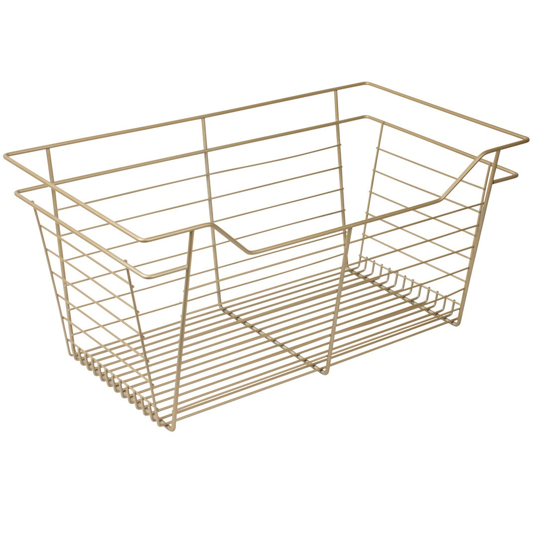 Hafele Matt Gold, Powder-Coated Wire Basket for Closets