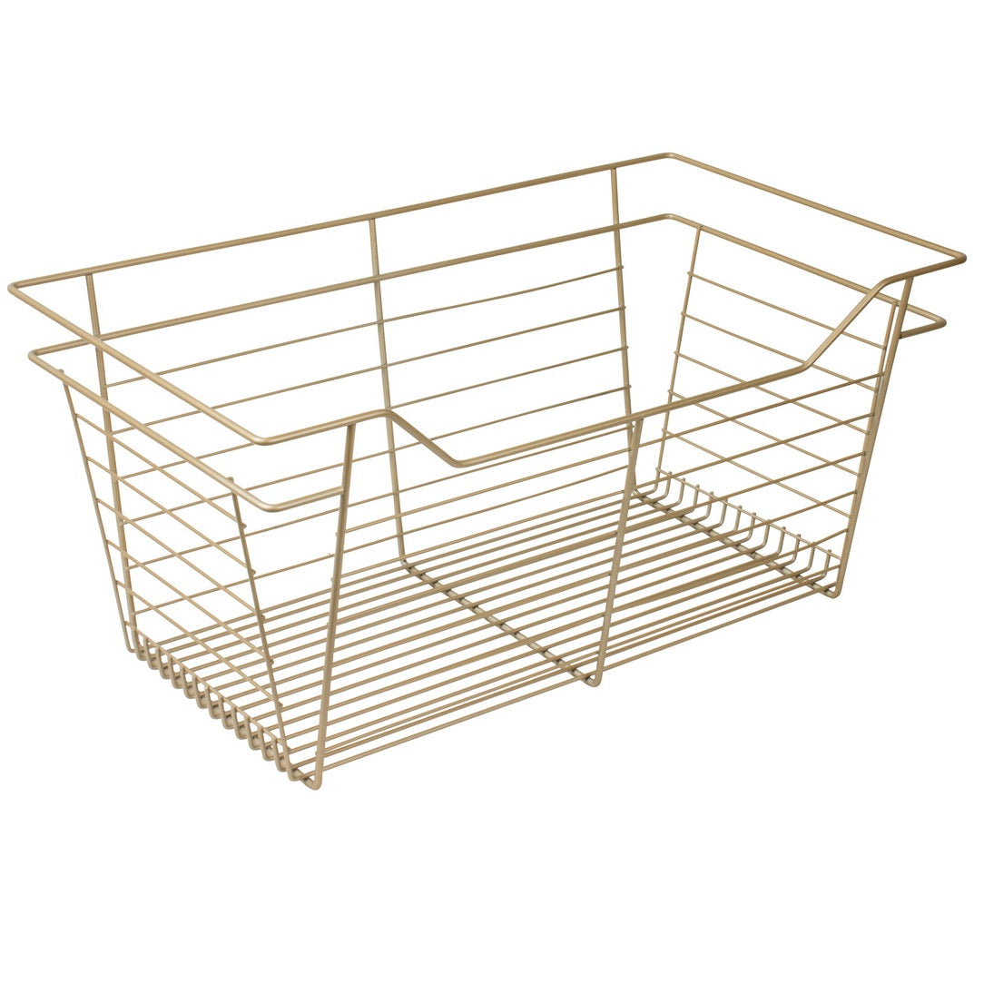 Hafele Matt Gold, Powder-Coated Wire Basket for Closets