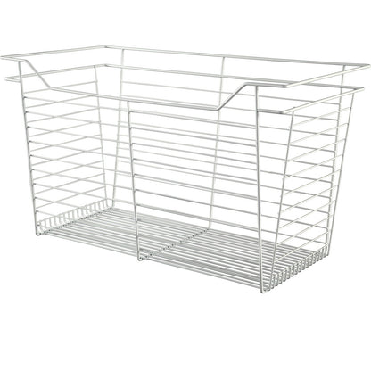 Hafele White, Powder-Coated Wire Basket for Closets