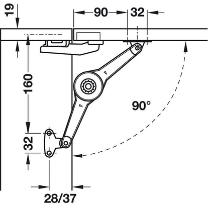 Hafele Flap Stay Hamper Kit for Laundry