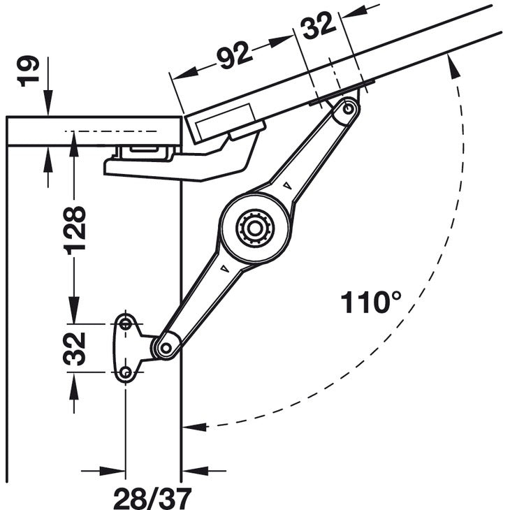 Hafele Flap Stay Hamper Kit for Laundry