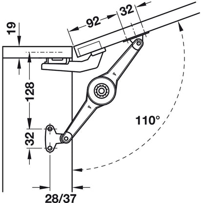 Hafele Flap Stay Hamper Kit for Laundry