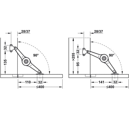 Hafele Flap Stay Hamper Kit for Laundry