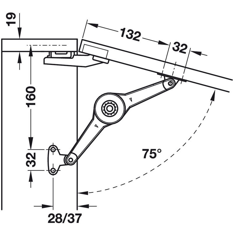 Hafele Flap Stay Hamper Kit for Laundry