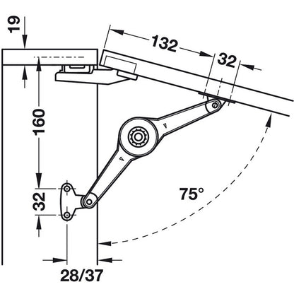 Hafele Flap Stay Hamper Kit for Laundry