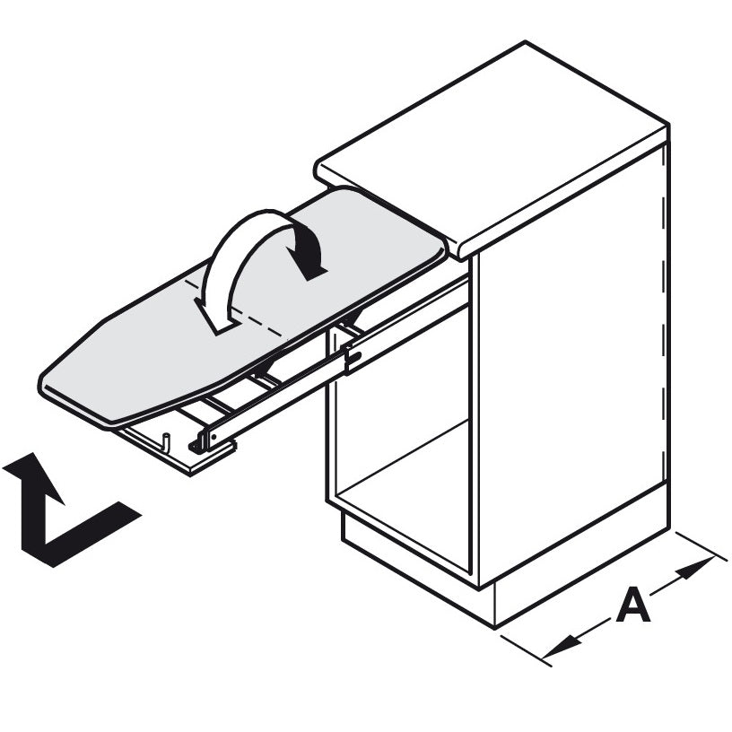 Hafele Ironfix Built-In Ironing Board for Drawer Installation