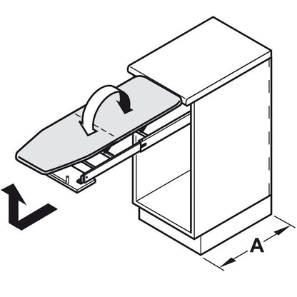 Hafele Ironfix Built-In Ironing Board for Drawer Installation