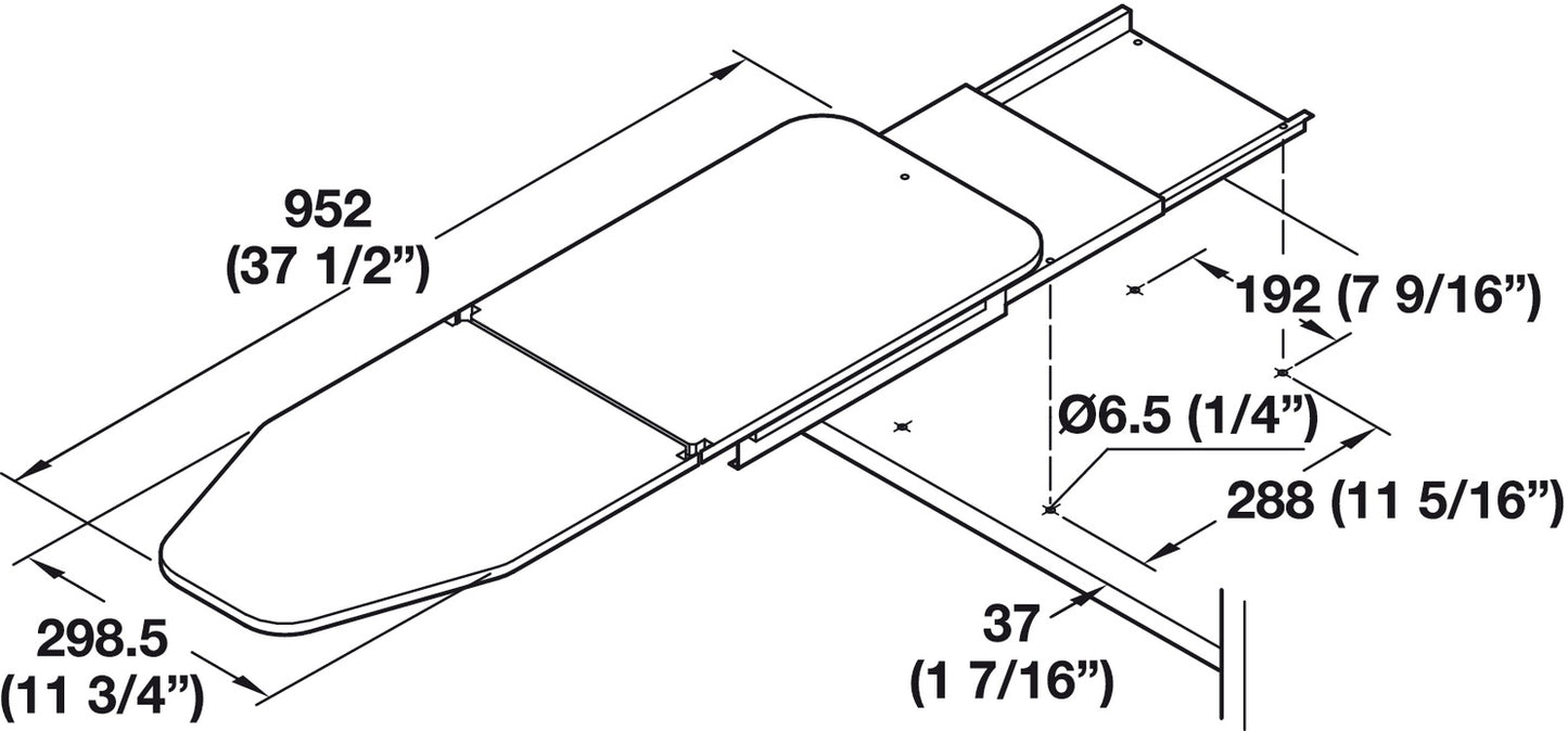 Hafele Ironfix Shelf-Mounted Ironing Board