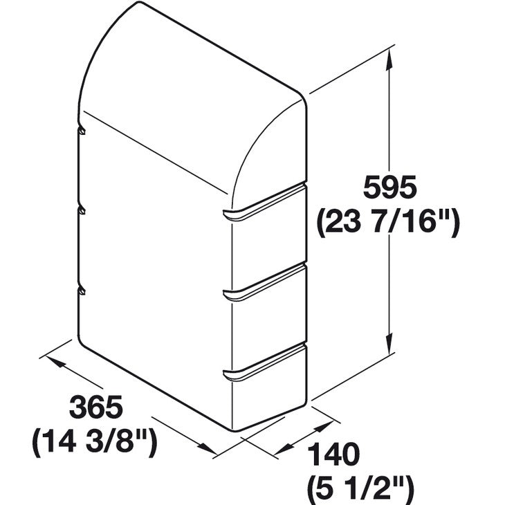 Hafele White Wall Cover for Use with Wall-Mounted Ironfix Ironing Board