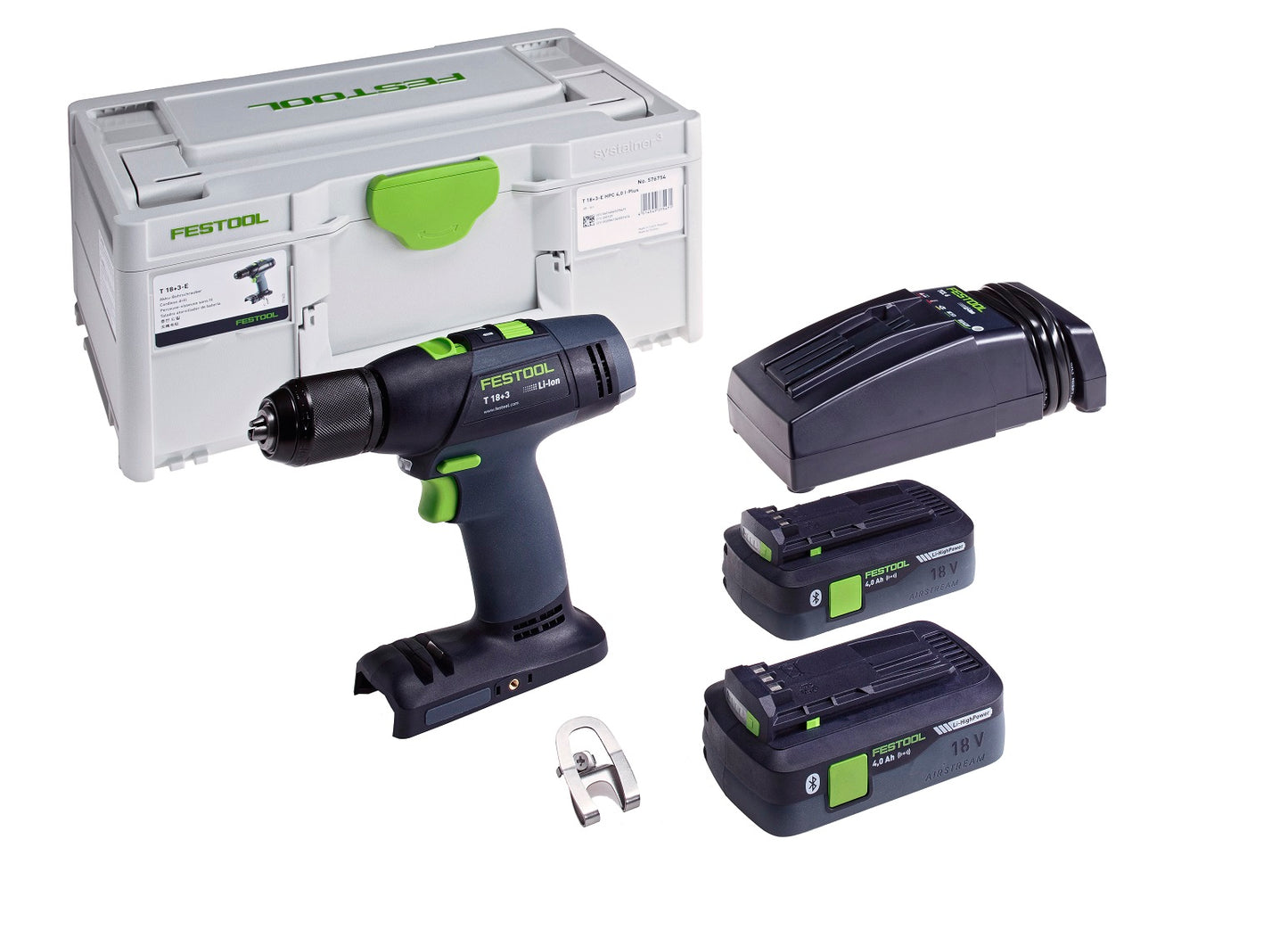 Festool 576754 T 18 E Cordless Drill Plus 4.0Ah Set