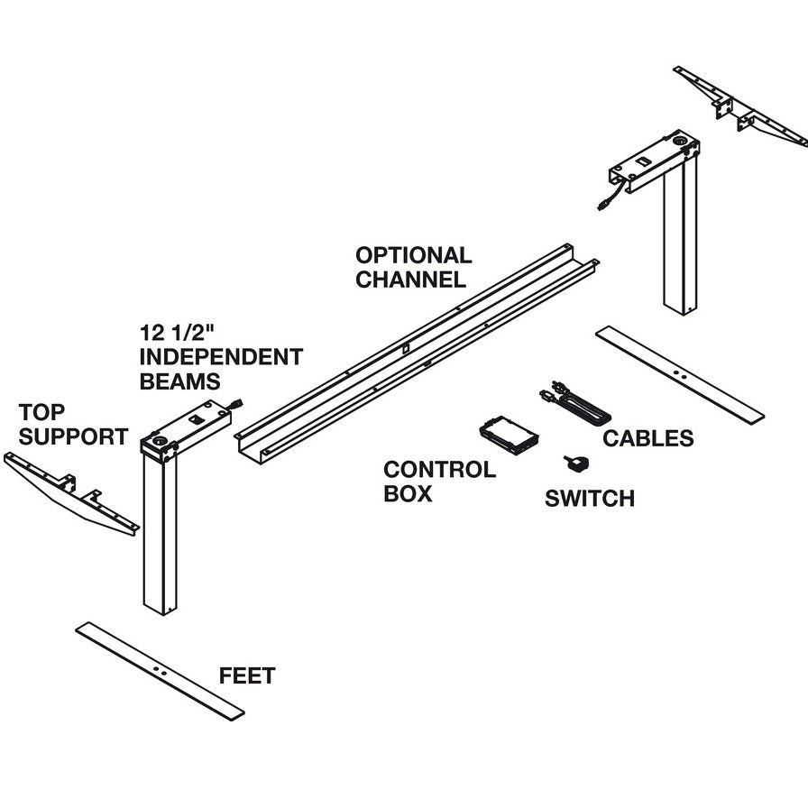 Hafele Electric Adjustable Column Set for Clever Table Base System