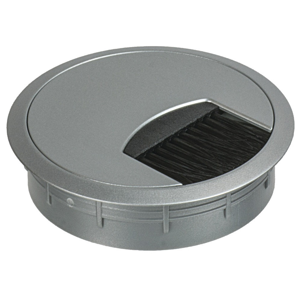 Hafele Round Two-Piece Cable Grommet With Brush, 80 mm Diameter