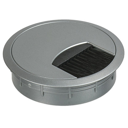 Hafele Round Two-Piece Cable Grommet With Brush, 80 mm Diameter