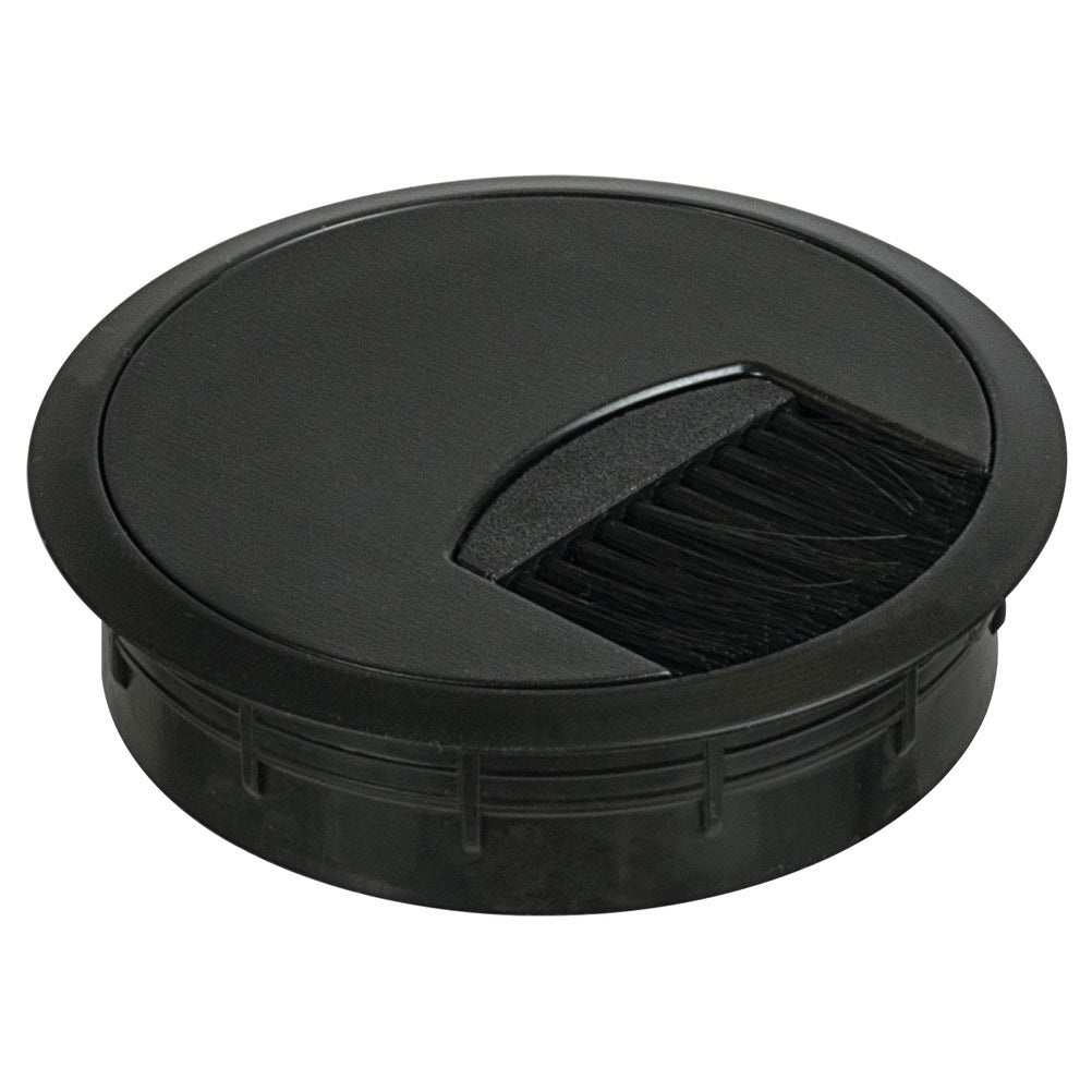 Hafele Round Two-Piece Cable Grommet With Brush, 80 mm Diameter