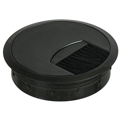 Hafele Round Two-Piece Cable Grommet With Brush, 80 mm Diameter