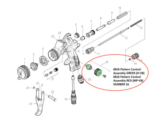 Fuji Spray H-V8 PATTERN CONTROL ASSEMBLY ONLY