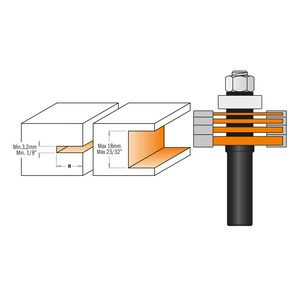 CMT 3 Wing Slot Cutter Router Bit