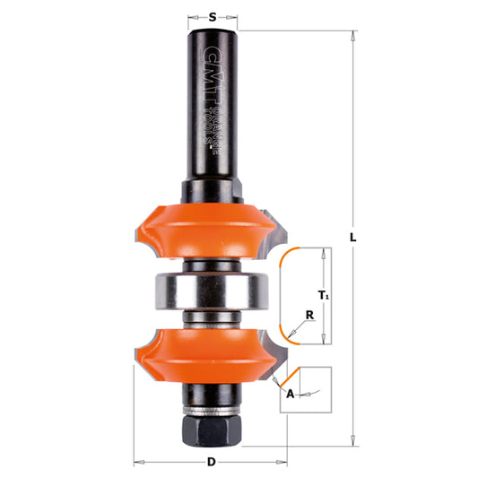 CMT Adjustable Roundover & Bevel Router Bit