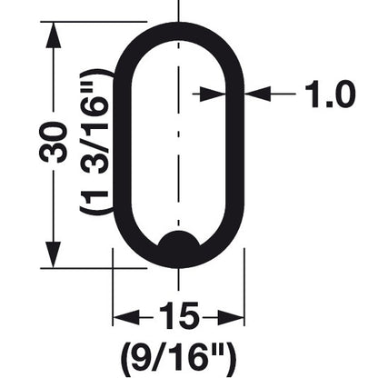 Hafele Oval Wardrobe Tube TAG Synergy, 8 Foot Length