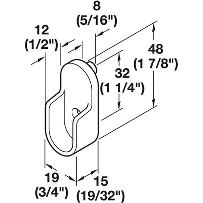 Hafele Oval Wardrobe Tube Support TAG Synergy