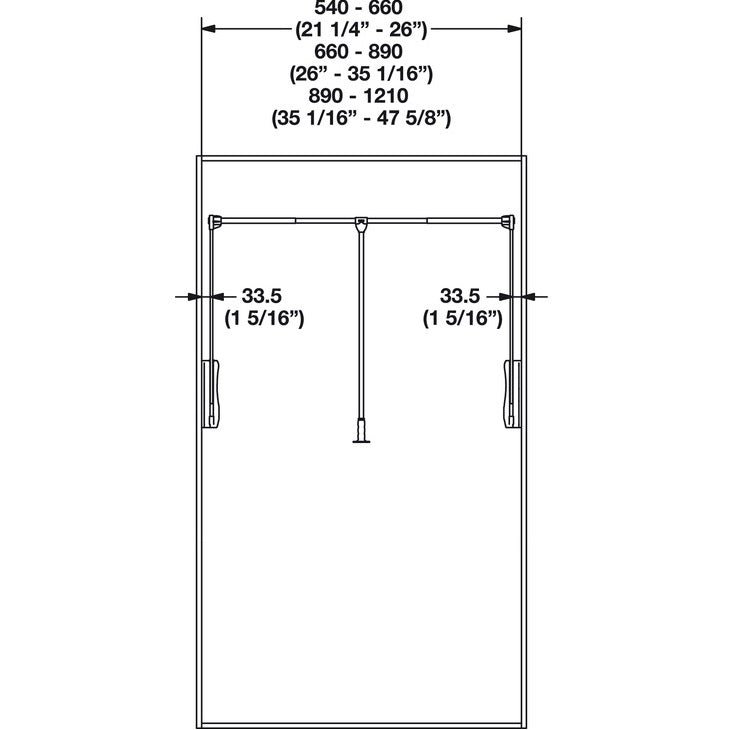 Hafele Adjustable Width Wardrobe Lift