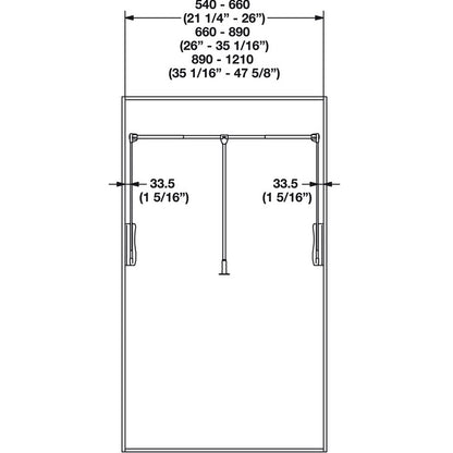 Hafele Adjustable Width Wardrobe Lift