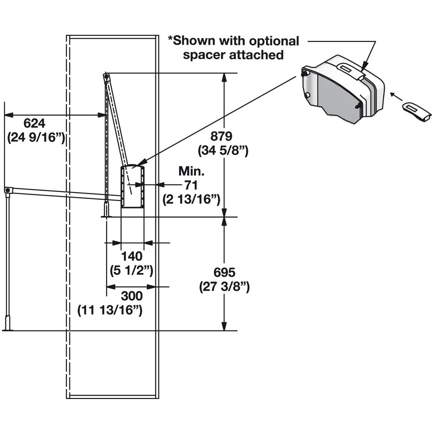 Hafele Adjustable Width Wardrobe Lift