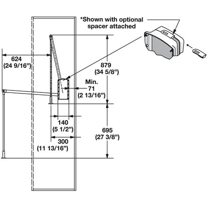 Hafele Adjustable Width Wardrobe Lift