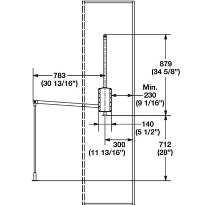 Hafele Adjustable Width Wardrobe Lift