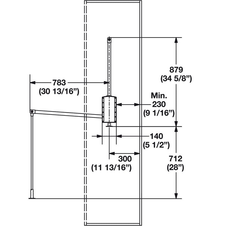 Hafele Chrome-Plated Steel Pole for Wardrobe Lifts