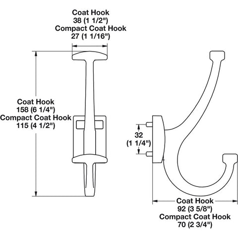 Hafele Cleat System Coat Hook TAG Synergy Elite